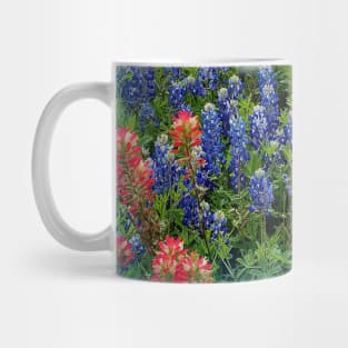 Pretty BlueBonnets - Blue and Red Hill Country Flowers - Spring Botanical Florals Mug